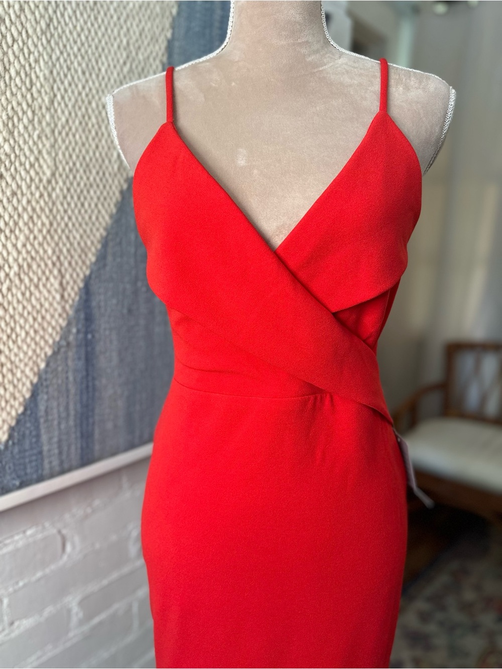 NWT Lulu's Red Faux Wrap Cocktail Dress - Picture 5 of 16